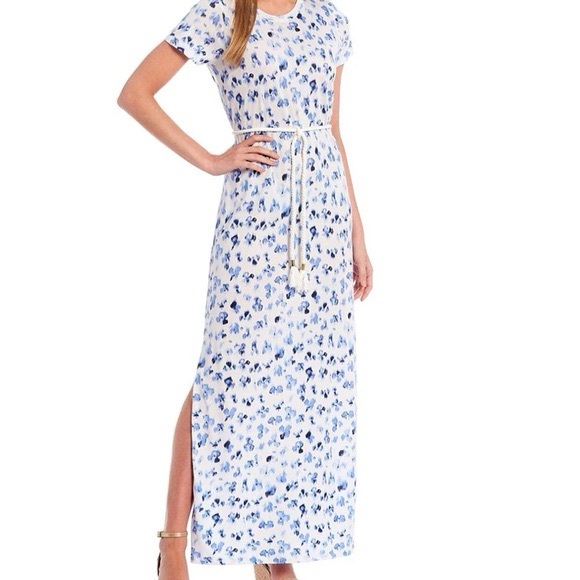 Michael Kors Dresses & Skirts - Michael Kors Blue & White Floral Print Maxi Dress/Size L